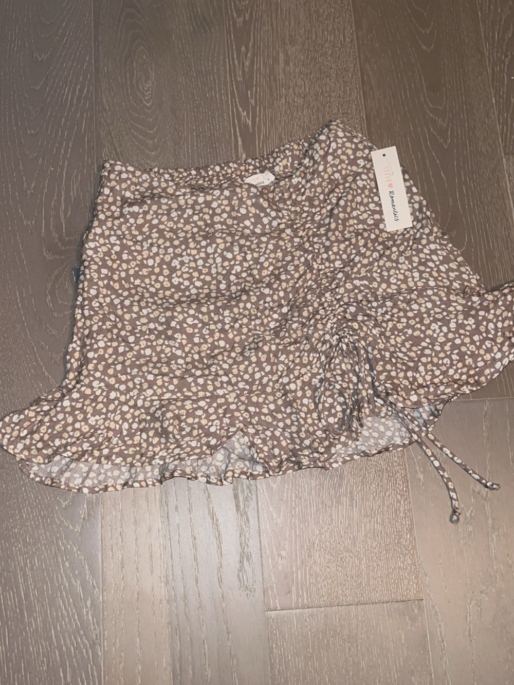 Women’s Taupe Floral Print Mini Skirt US XS